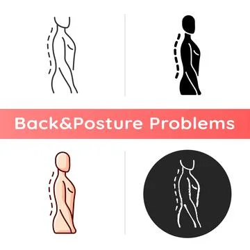 Standing posture correction icon Stock Illustration