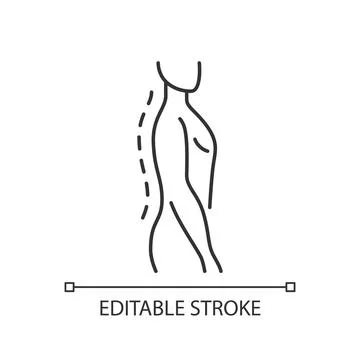 Standing posture correction linear icon Stock Illustration