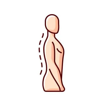 Standing posture correction RGB color icon Stock Illustration