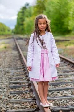 Standing on a railway Stock Photos