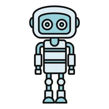 Standing robot artificial intelligence technology automation character Stock Illustration