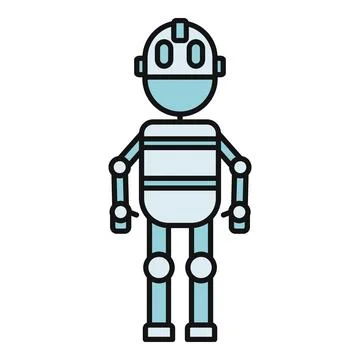 Standing robot artificial intelligence technology icon illustration Stock Illustration