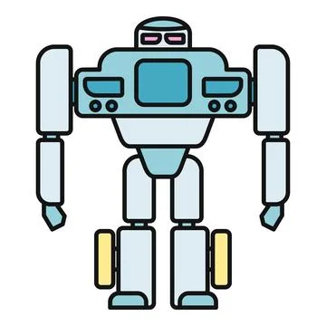 Standing robot displaying automation and futuristic technology Stock Illustration
