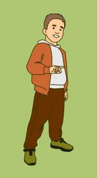 Standing smiling boy. Stock Illustration