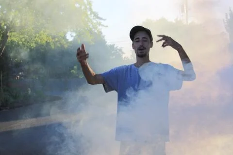 Standing in Smoke Stock Photos