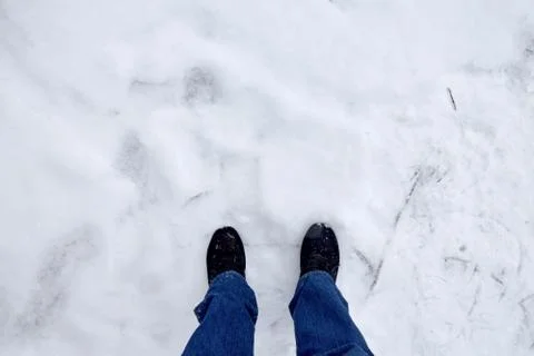 Standing on snow Stock Photos
