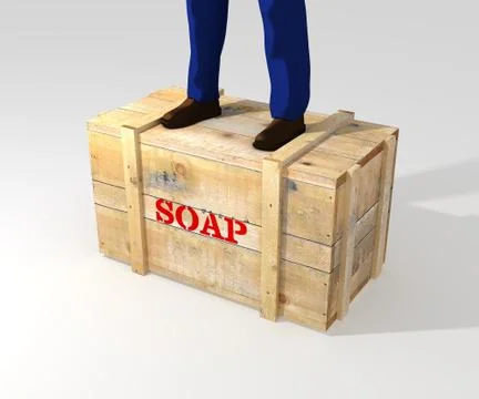 Standing on soapbox Stock Illustration