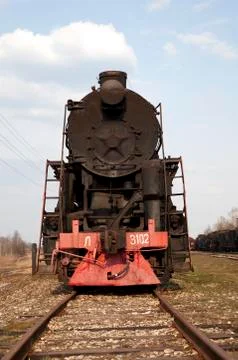 Standing steam train 写真素材