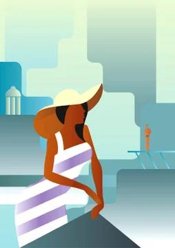 Standing in the sunlight. Stock Illustration