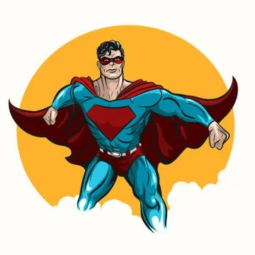 Standing Superhero Illustration Stock Illustration