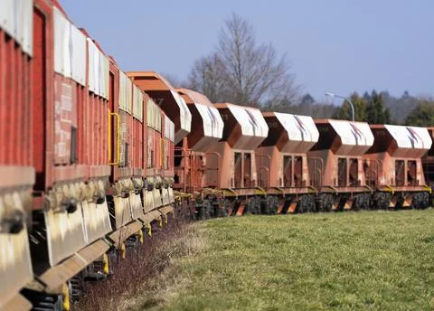 A standing swiss freight train composition Stock Photos