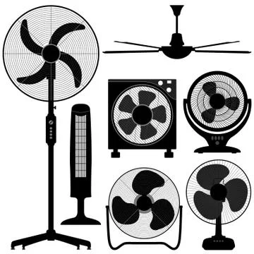 Standing Table Ceiling Fan Design Stock Illustration