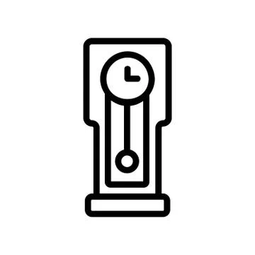 Standing watch device with pendulum icon vector outline illustration Stock Illustration