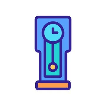 Standing watch device with pendulum icon vector outline illustration 스톡 일러스트