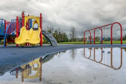 Standing water between rain storms. Stock Photos