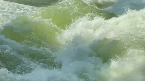 Standing wave on Eisbach in Munich the best place in the world for urban surfing Stock Footage 165750316