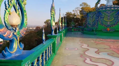 Standing white Buddha statue Stock Footage 297866244