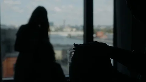 Standing by a window Stock Footage 120526925