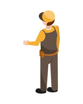 Standing worker back view Stock Illustration