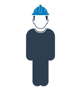Standing Worker Icon. Flat style vector EPS. Stock Illustration