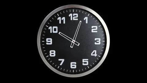 Standless Clock Timelapse Isolate on Black Background, 12 Hours Loop able Stock-Footage 76693702