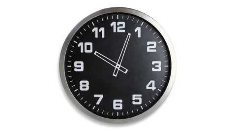 Standless Clock Timelapse Isolate on White Background, 12 Hours Loop able Stock Footage 76693679