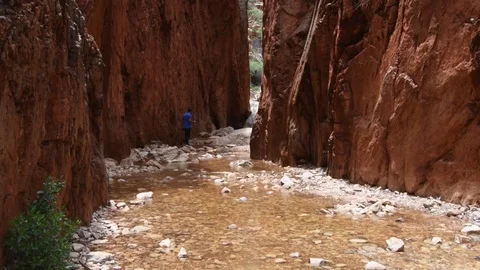 Standley Chasm In Rain Australia Stock Footage 73583929