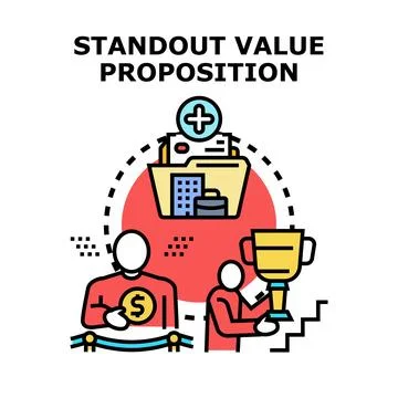 Standout value proposition generating business success and profit Stock Illustration