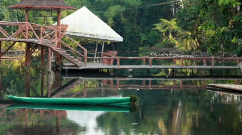 Standstill river while drizzling Stock Footage 729539