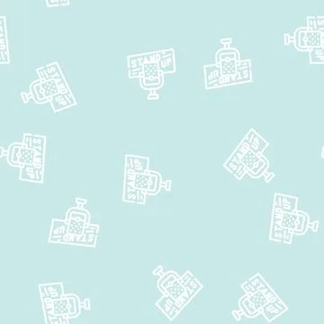 Standup event line vector seamless pattern black 库存插图