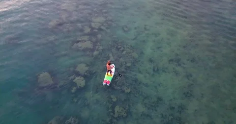 Standup paddle boarding Stock Footage 88992849