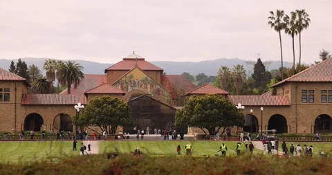 Stanford University Campus Walking Stock Footage 307971375