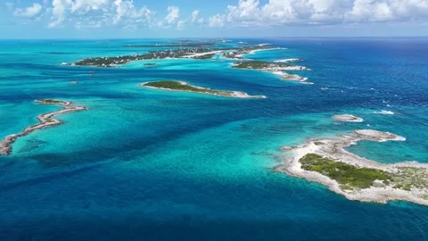 Staniel Cay At Exuma In Black Point Bahamas. Caribbean Skyline. Beach Stock Footage 324766863