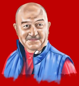 Stanislav Cherchesov Portrait Illustration Stock Illustration