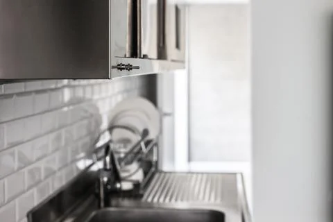 Stanless stil kitchen fragment Foto stock