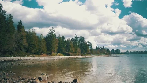 Stanley Beach in Vancouver Stock Footage 83150687