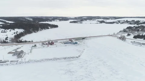 Stanley Bridge PEI Winter 1 库存影片 101484971