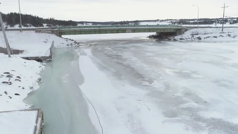 Stanley Bridge PEI Winter 2 库存影片 101484721