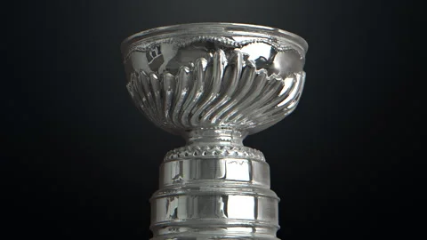Stanley Cup Silver Trophy Bowl Close Up 3D Animation Stock Footage 333075866