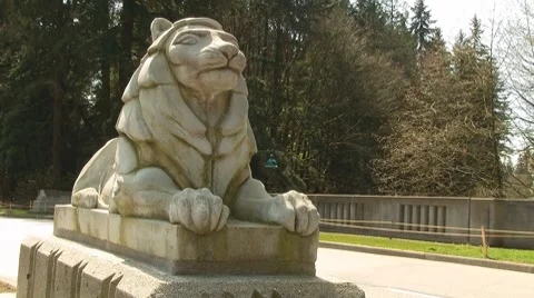 Stanley Park Bridge Lion Time Lapse Vancouver Canada Stock-Footage 8690933