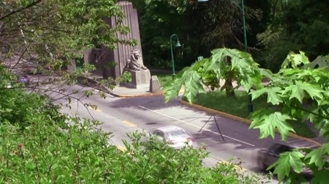 Stanley Park Lions Gate Bridge Traffic Time Lapse Видео 1046259