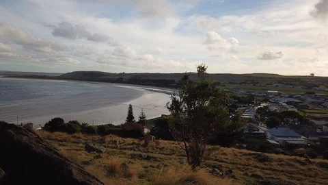 Stanley in Tasmania time-lapse of beach during sun set Stock Footage 106929723
