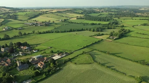 Stanton Drew Stone Circles and Village 4K Drone View Stock Footage 162845844