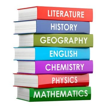 Stapel von Lehrbüchern, 3D-Rendering Stack of textbooks, 3D rendering isol.. Stockfoto's