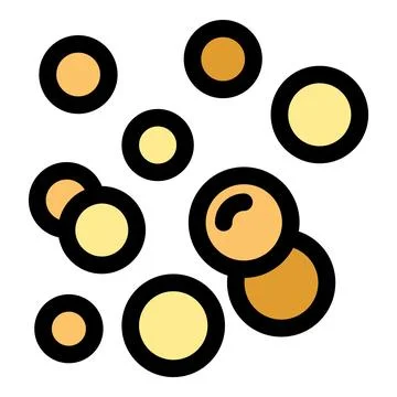 Staphylococcus aureus bacteria under microscope, showing coccus shape and c.. Stock Illustration