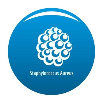 Staphylococcus aureus icon blue Illustrazione stock