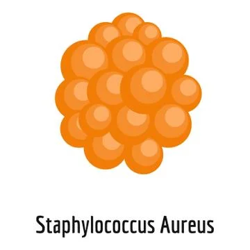 Staphylococcus aureus icon, cartoon style. Illustrazione stock