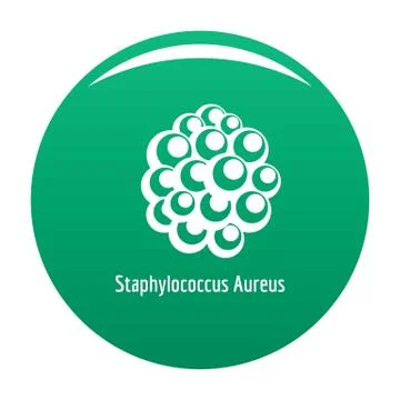 Staphylococcus aureus icon green Stock Illustration