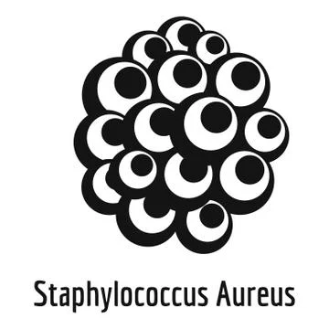 Staphylococcus aureus icon, simple style. Illustrazione stock