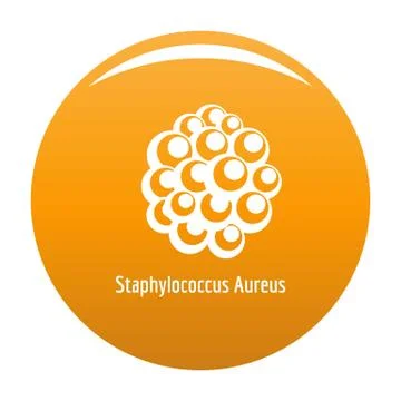 Staphylococcus aureus icon vector orange Illustrazione stock